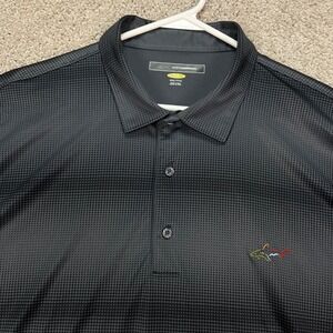 Greg Norman Polo Shirt Mens 3XL Black Short‎ Sleeve Geometric Dot Play Dry EUC